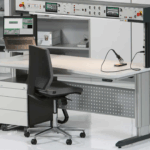 Profi C-LIFT ESD munkaasztal katalógusoldal – műszaki adatokkal, magasságállítási funkcióval és ipari felhasználásra tervezett kialakítással