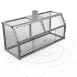 Laboratóriumi elszívó fülke alumínium vázzal és átlátszó plexi borítással – ipari biztonsági munkakörnyezethez