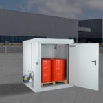 Tűzvédelmi konténer F90 acélból - hordó- és KTC-tároló, valamint raklaptároló