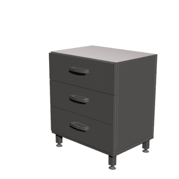 Cabinet bottom free standing, for standing work with drawers