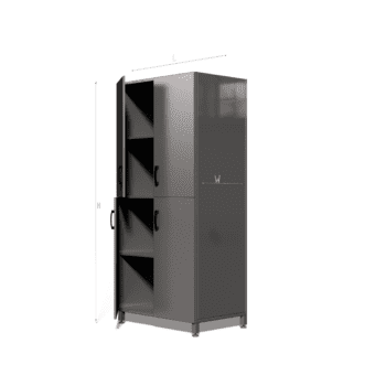 Storage cabinet with divided full door with two doors