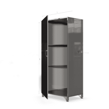 Storage cabinet with full door single door