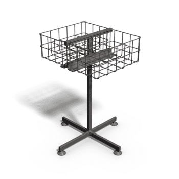 Telepített kosaras állvány