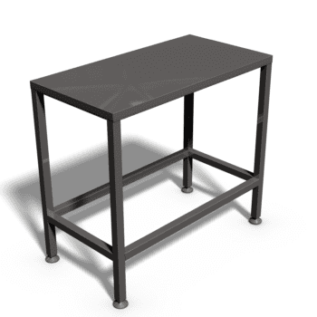 Installed table with knitted legs