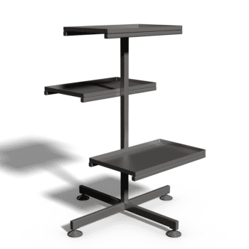 Telepített tálcás állvány